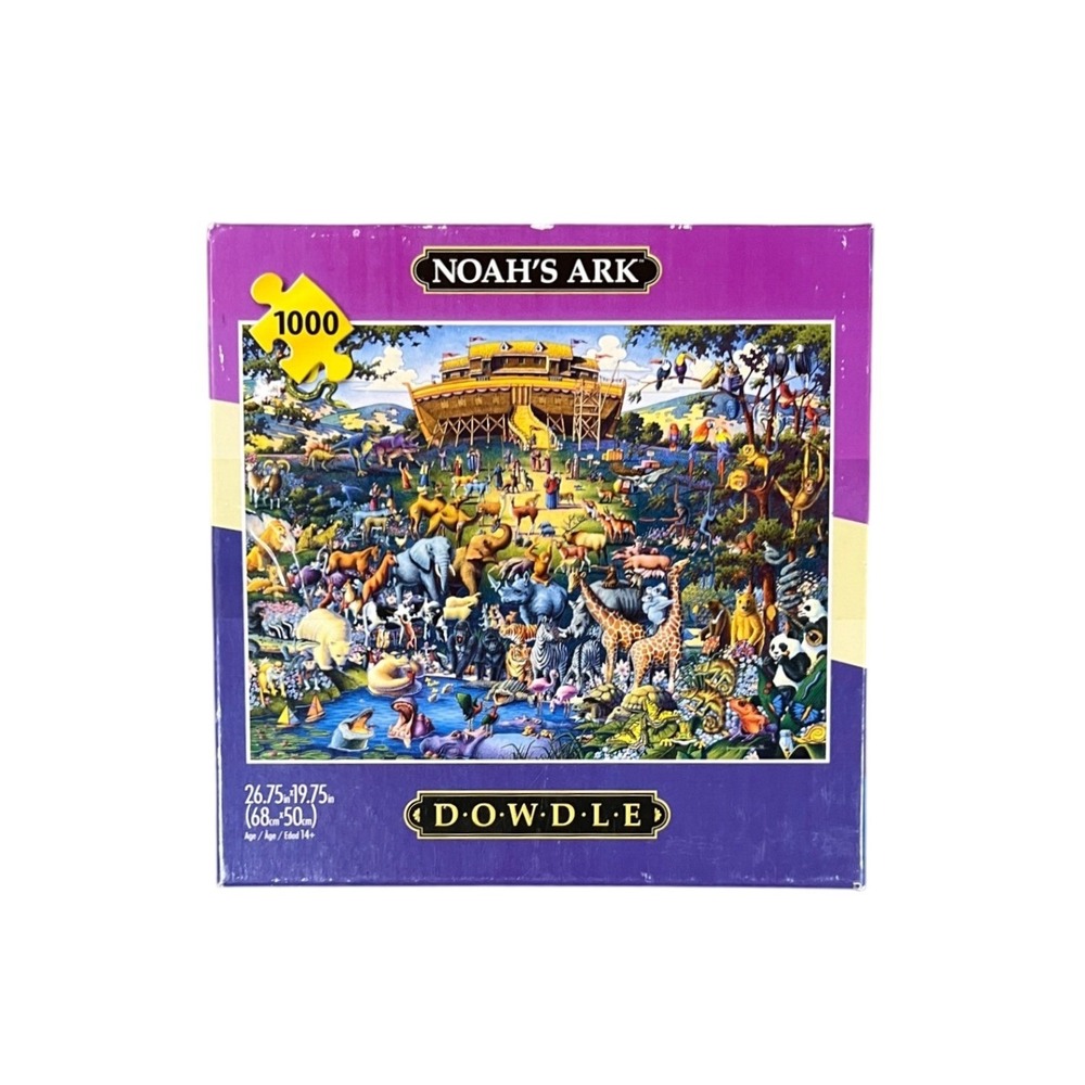 Dowdle Noah's Ark 1000 Piece Jigsaw Puzzle Folk Art Religious Animals